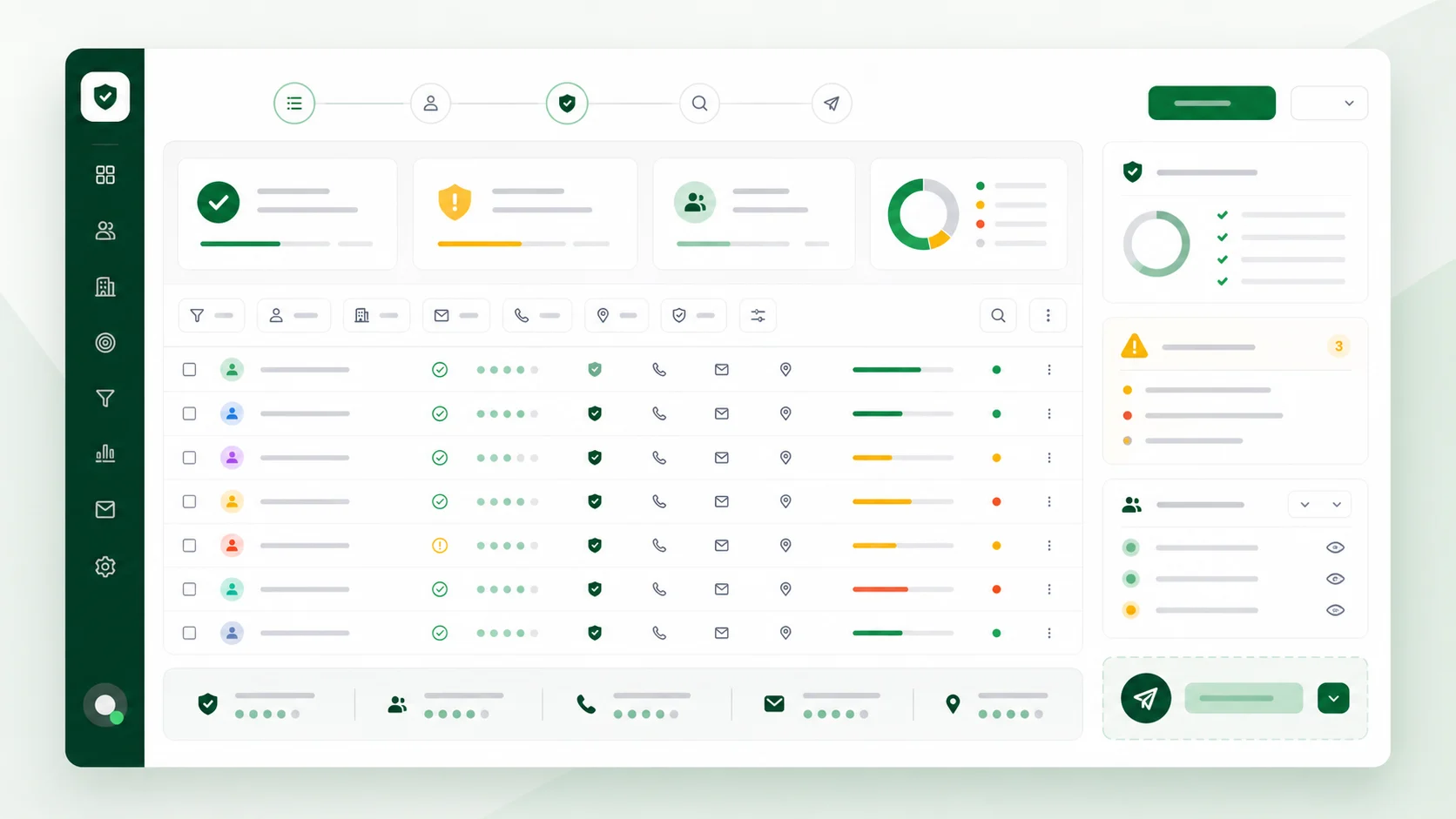 Mockup de validación de calidad de datos antes de lanzar campañas comerciales