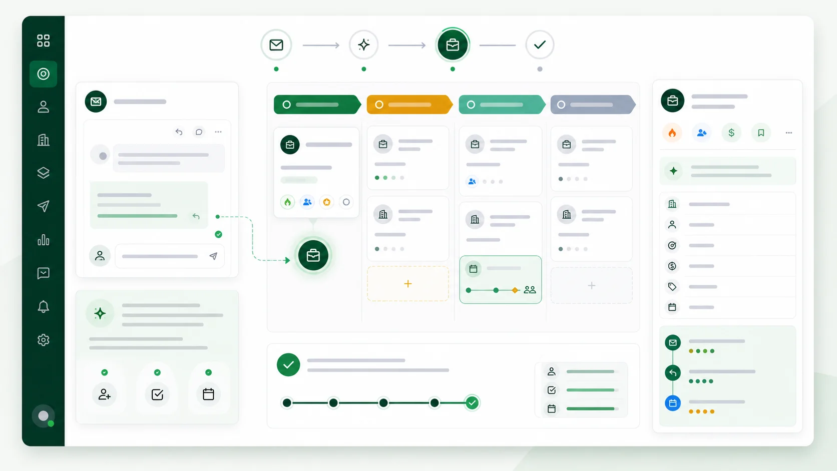Mockup de oportunidad CRM creada desde una respuesta del inbox comercial