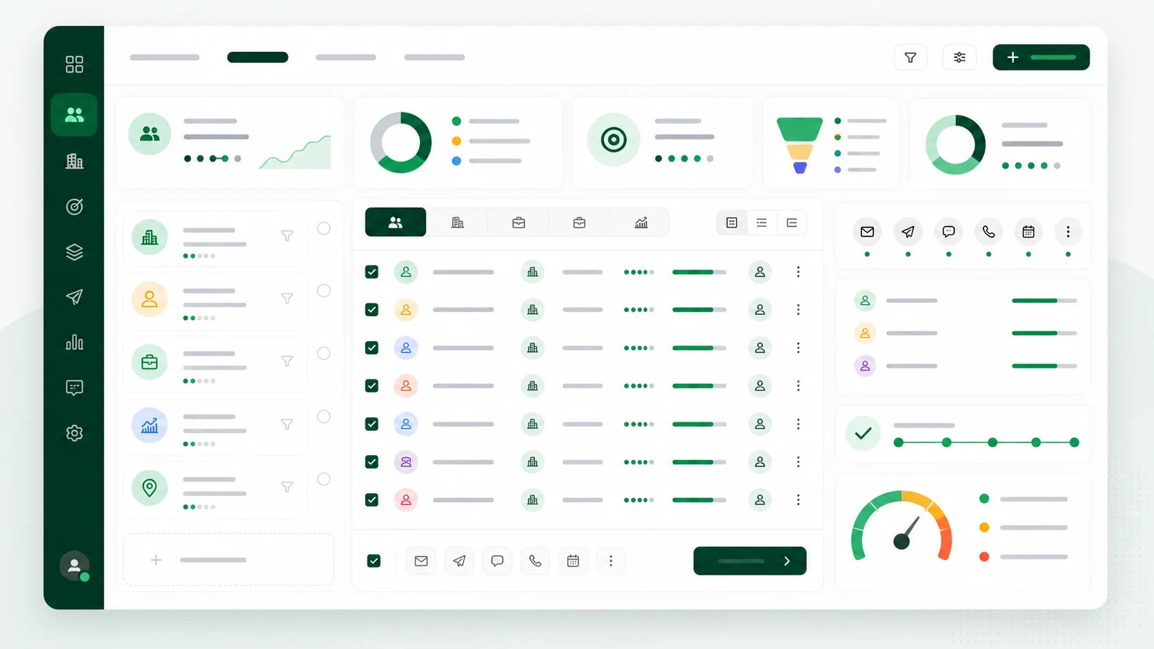 Mockup de audiencia B2B seleccionada para campaña multicanal