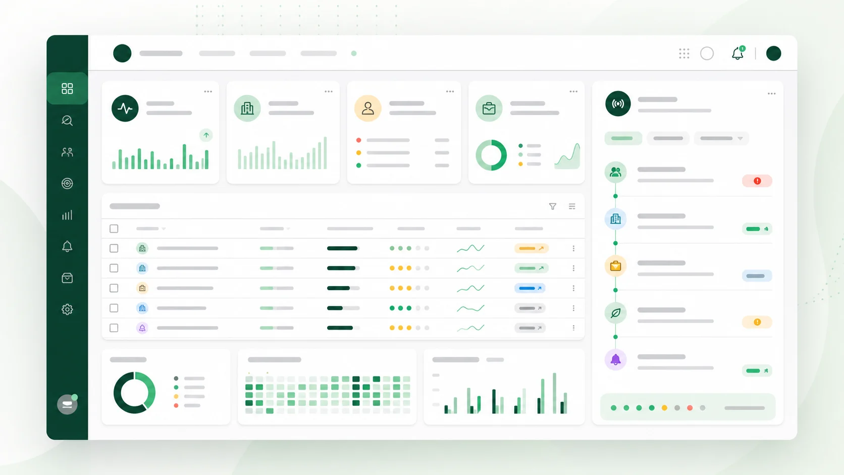 Mockup de feed de señales de intención B2B con cambios y actividad reciente